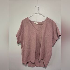 Madewell Dusty Pink V-Neck Short Sleeve Tee